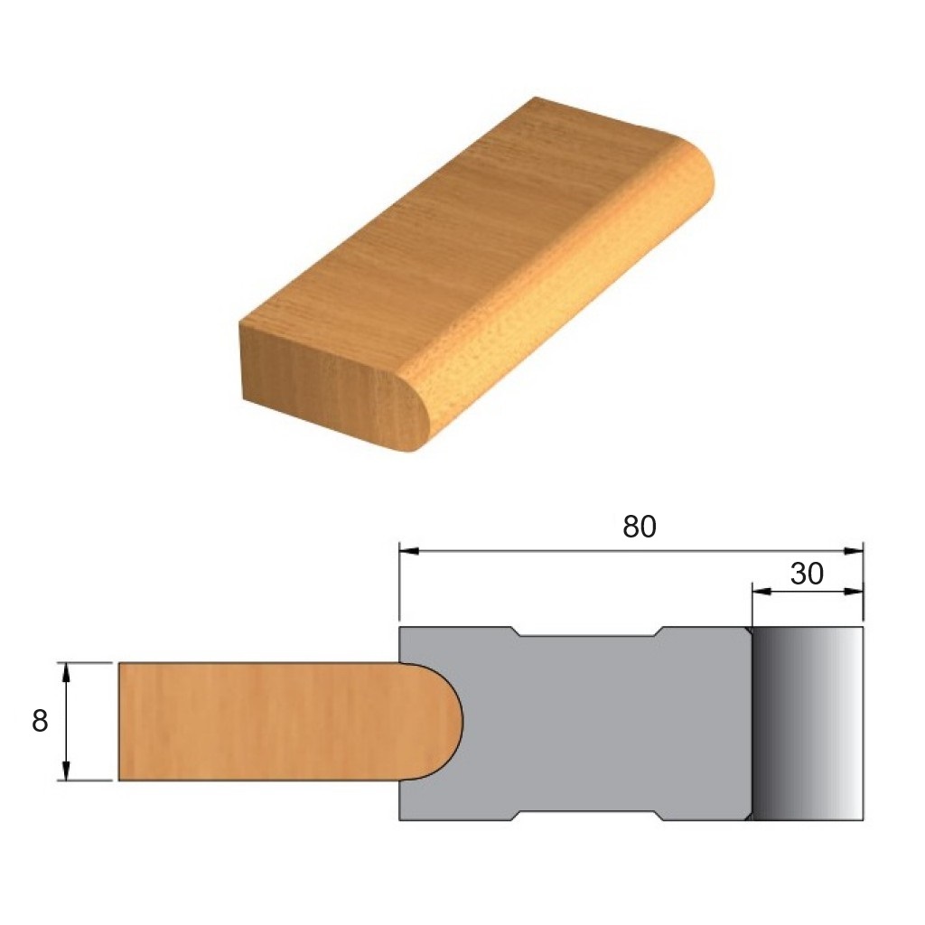 Fresa para Talinha de Veneziana de Aço Ø80 x 8 x 30 - Cód. 2560.01